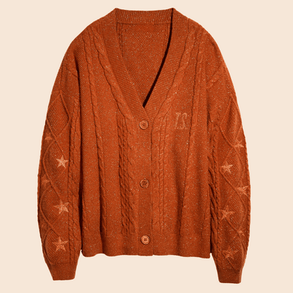 Dames Gebreide Cardigan – Met Sterrenpatroon – Warme en Stijlvolle Trui