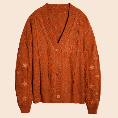 Dames Gebreide Cardigan – Met Sterrenpatroon – Warme en Stijlvolle Trui