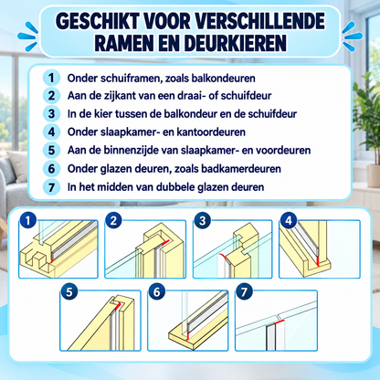 Fittershape Tochtstrip – zelfklevend & 5 meter lang
