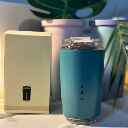 Smeg drinkbeker – roestvrij staal – lekvrij deksel – voor onderweg