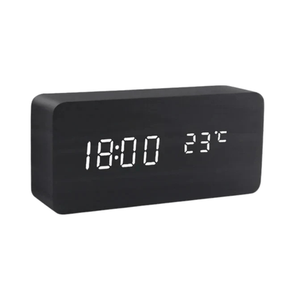Digitale Klok – Temperatuurweergave – Houten Design – Voor Bureau