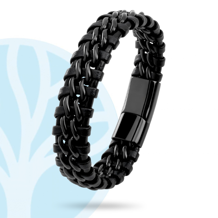 Fittershape Premium Leren Armband – RVS magnetische sluiting