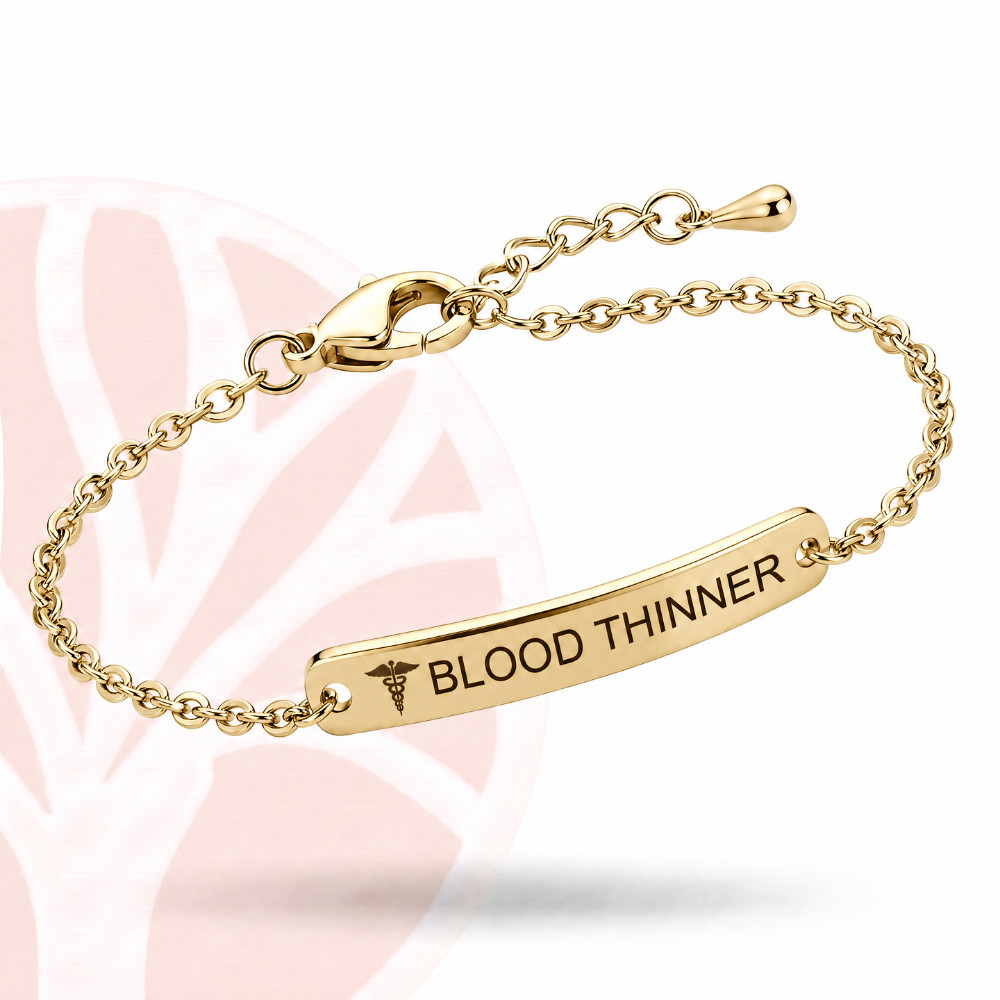 Fittershape Blood Thinner Bracelet – goudkleurig voor stijl & veiligheid