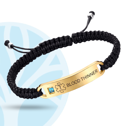 Fittershape Blood Thinner Medical Alert ID Bracelet – voor heren & dames