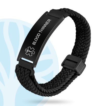 Fittershape Blood Thinner Medical Alert Bracelet – verstelbaar & waterbestendig