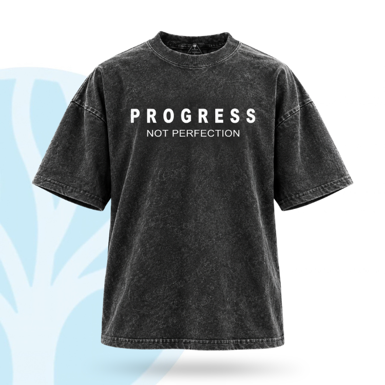 Fittershape Progress Not Perfection Gym Shirt – fitted met stretch