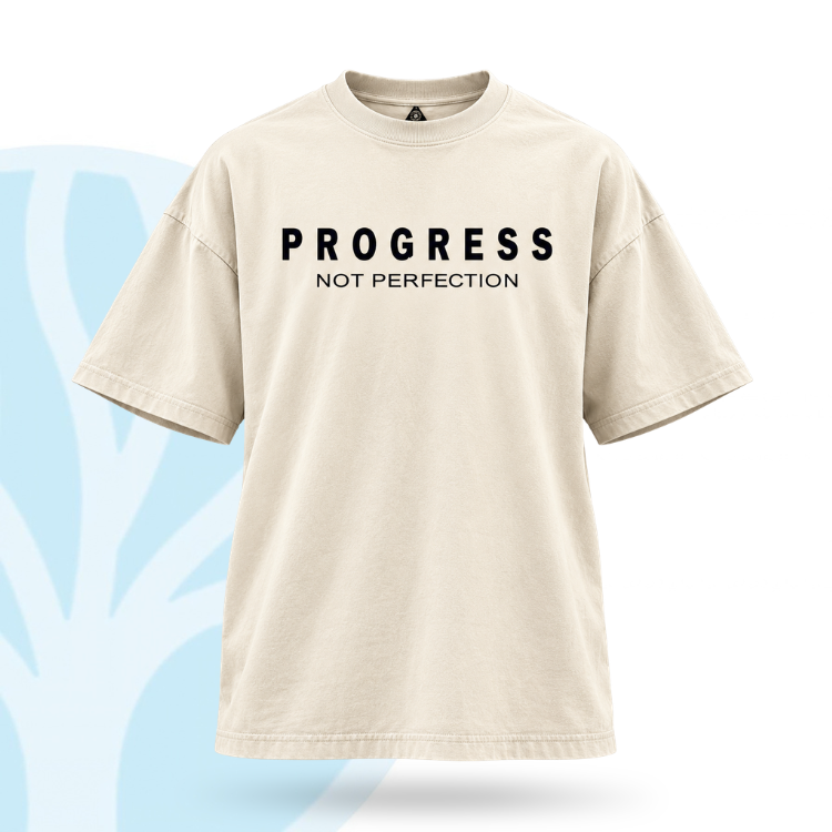 Fittershape Progress Not Perfection Gym Shirt – fitted met stretch