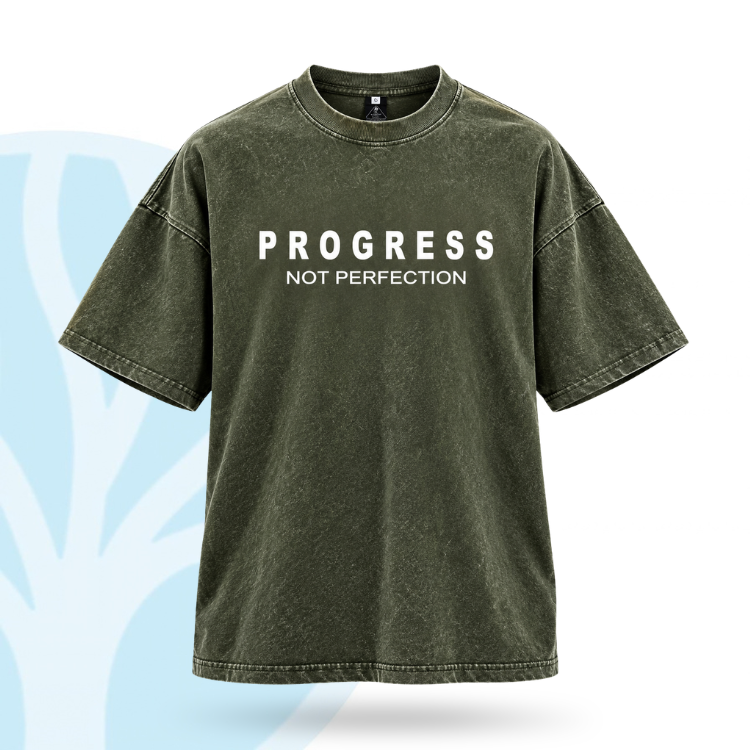 Fittershape Progress Not Perfection Gym Shirt – fitted met stretch