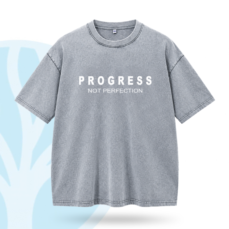 Fittershape Progress Not Perfection Gym Shirt – fitted met stretch