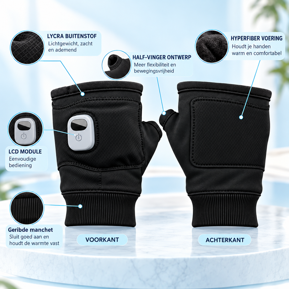 Fittershape Draagbare Verwarmde Handschoenen – draadloos & oplaadbaar