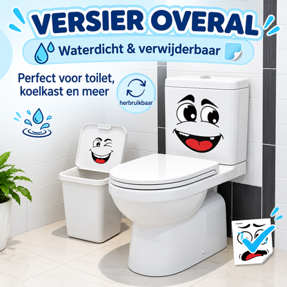 Fittershape Cartoon Face Stickers – zelfklevend & verwijderbaar