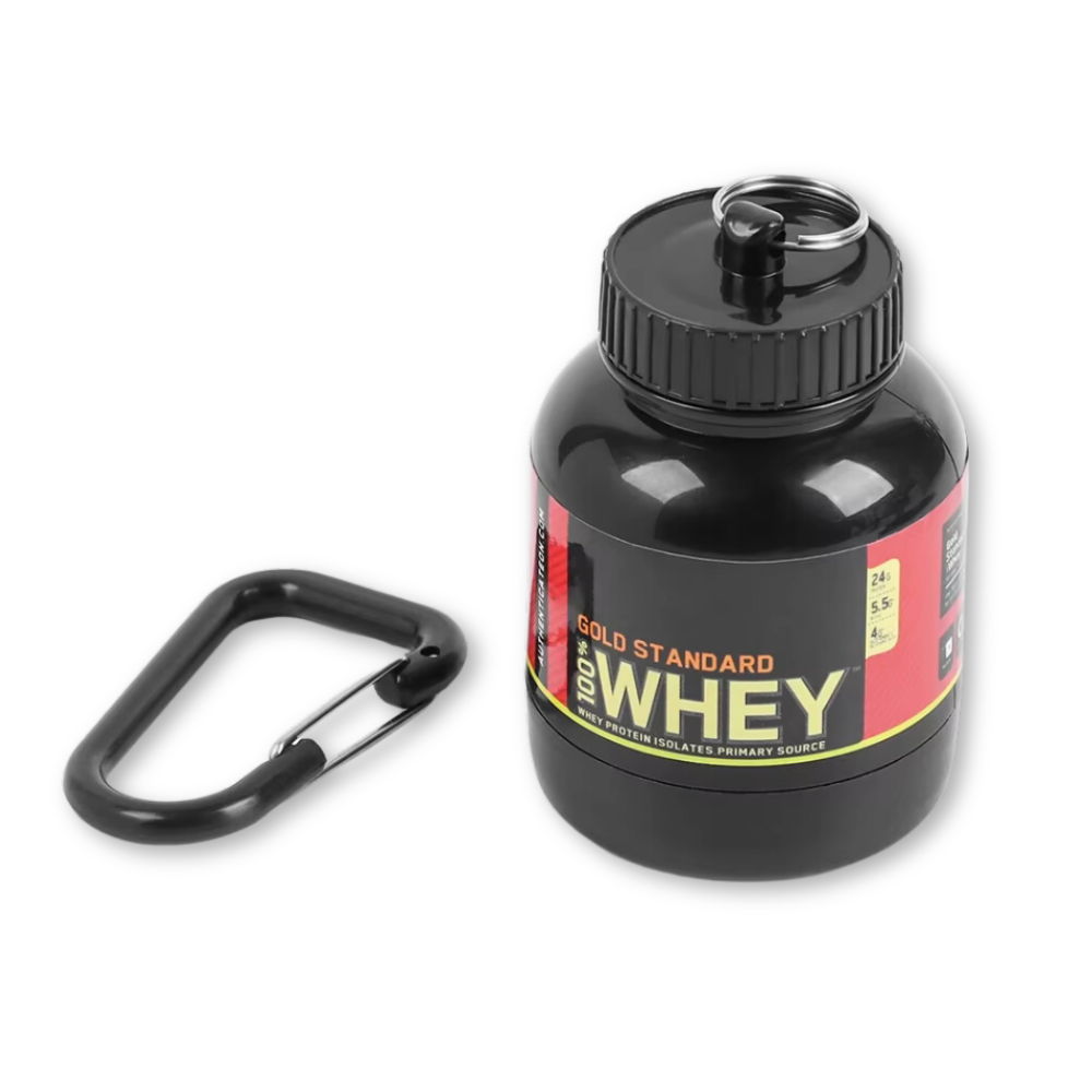 Whey Proteïne Fles – Draagbaar – Met Carabiner – Voor Sporters