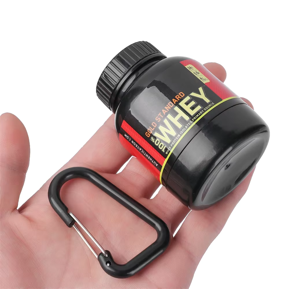 Whey Proteïne Fles – Draagbaar – Met Carabiner – Voor Sporters