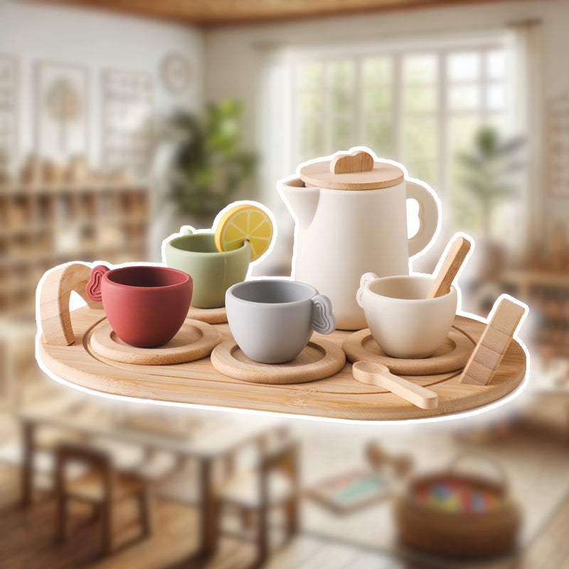 Houten Theeset – Voor Kinderen – Met Kopjes en Theepot