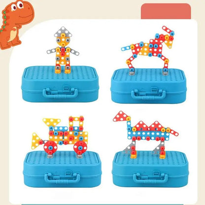 Creatieve Bouwset – Dinosaurusfiguren – Elektrisch Gereedschap – Voor Kinderen