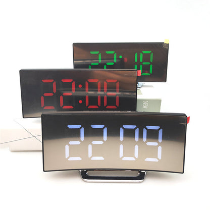 Digitale wekker – spiegeldisplay – gebogen scherm – voor slaapkamer & bureau