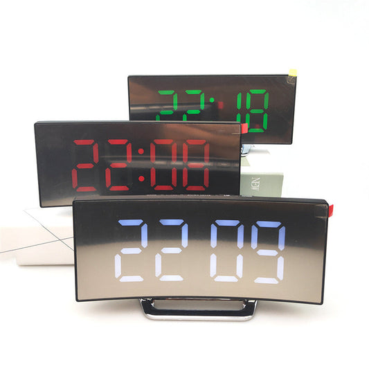 Digitale wekker – spiegeldisplay – gebogen scherm – voor slaapkamer & bureau
