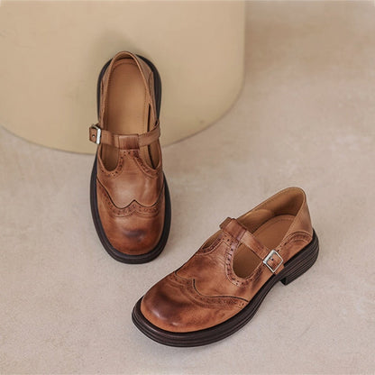 Dames Lederen Schoenen – Met Gesp – Comfortabel en Stijlvol