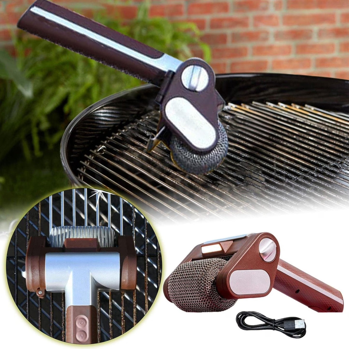 Elektrische Grillborstel – RVS – Snel en Efficiënt – Voor BBQ's en Grillroosters