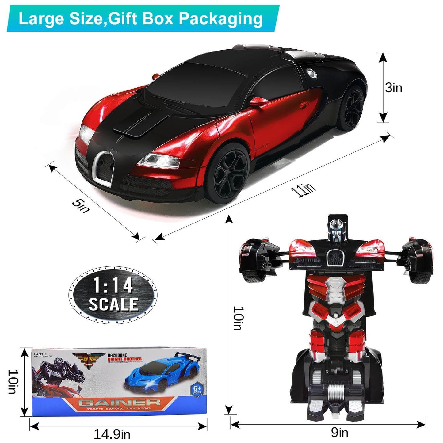 Transformeerbare RC Auto – Robot en Auto in 1 – Met Afstandsbediening – Voor Kinderen