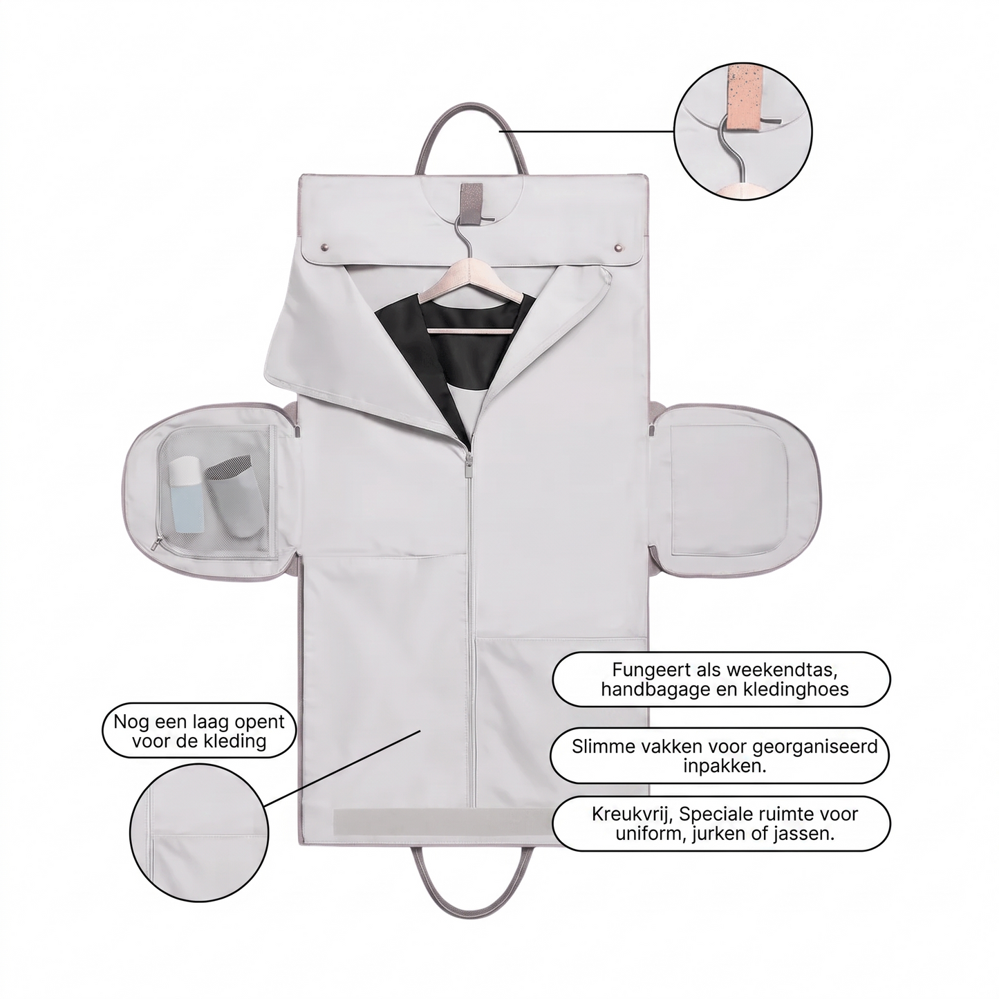 Fittershape Luxe Mega Bag – handbagage met rolwielen & vouwvrij