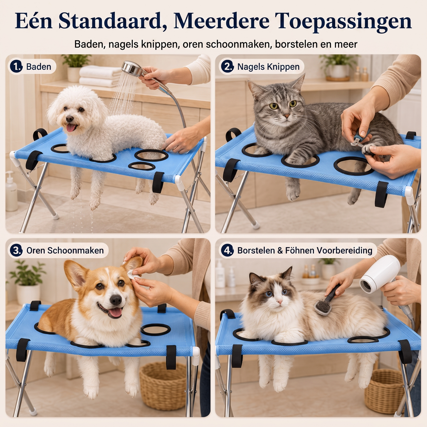 Fittershape Foldable Pet Grooming Stand – voor katten & kleine honden