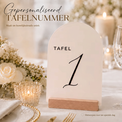 Fittershape Custom Acrylic Wedding Table Sign – gepersonaliseerd tafelnummer