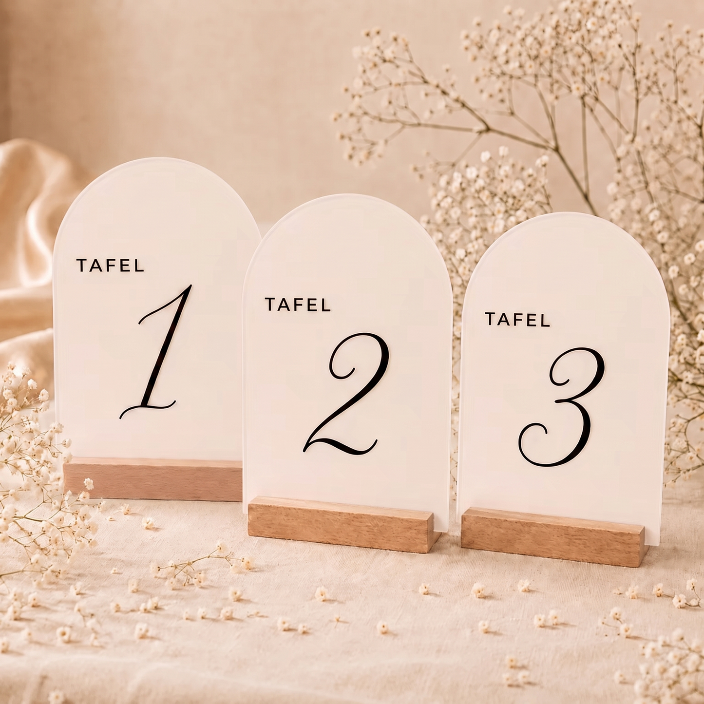 Fittershape Custom Acrylic Wedding Table Sign – gepersonaliseerd tafelnummer