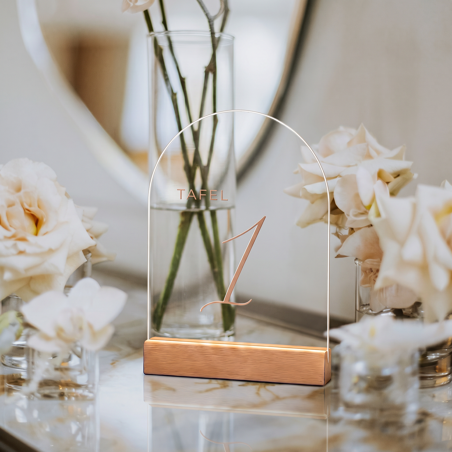Fittershape Custom Acrylic Wedding Table Sign – gepersonaliseerd tafelnummer