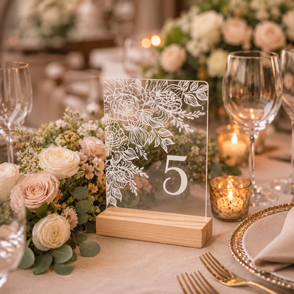 Personalized Acrylic Wedding Table Number Sign Custom Table Name Plate Bride Groom Reception Party Event Decoration DisplayStand