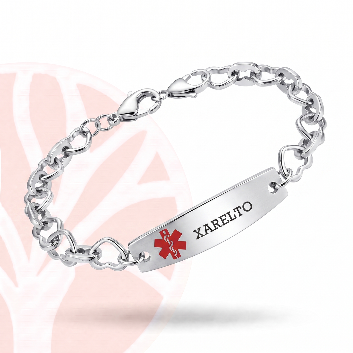 Fittershape Xarelto Medical Alert ID Bracelet – roestvrij staal voor dames
