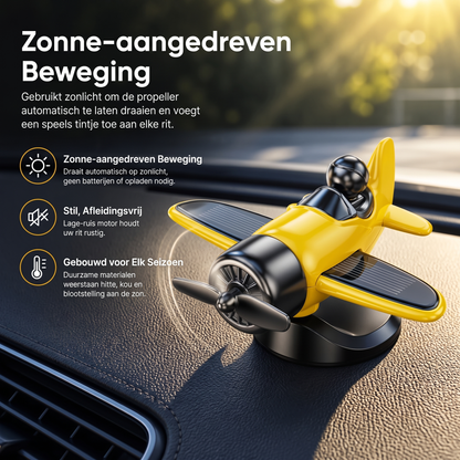 Fittershape Solar Vliegtuig Ornament – met draaiende propeller
