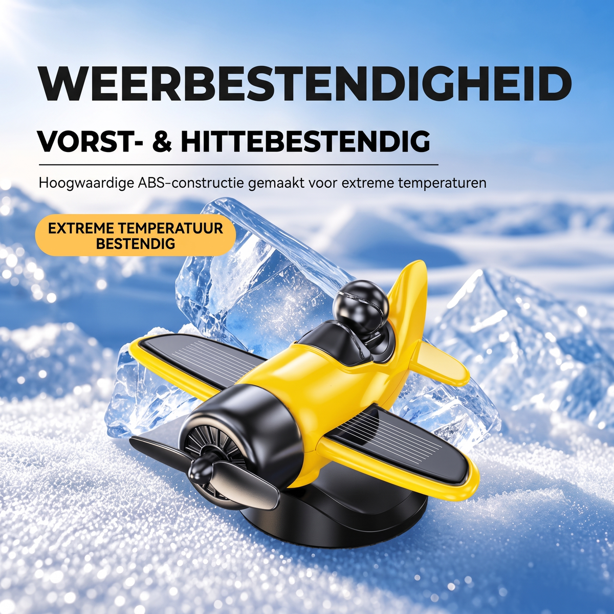 Fittershape Solar Vliegtuig Ornament – met draaiende propeller