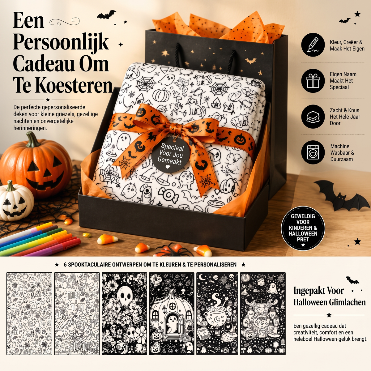 Fittershape Halloween DIY Tekenkleed – creatief kleurplezier