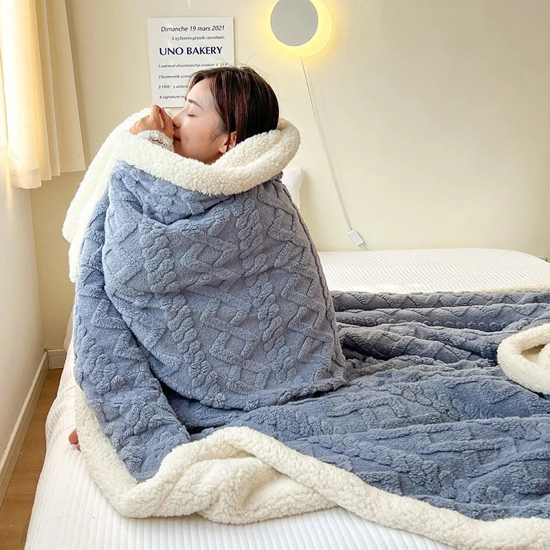 LuxyCozy Lamswollen Winter Deken - Ultiem Comfort voor de Koude Maanden