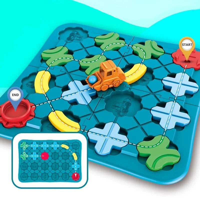 Puzzel Speelset – Wegenspel – Voor Kinderen – Met Kleurige Stukken en Vrachtwagen