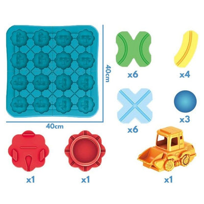Puzzel Speelset – Wegenspel – Voor Kinderen – Met Kleurige Stukken en Vrachtwagen