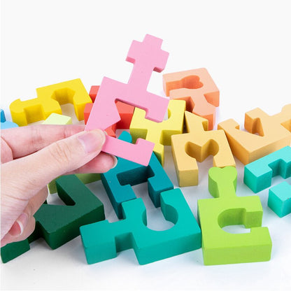 Educatief Puzzelspel – Kleurrijke Houten Blokken – Voor Kinderen