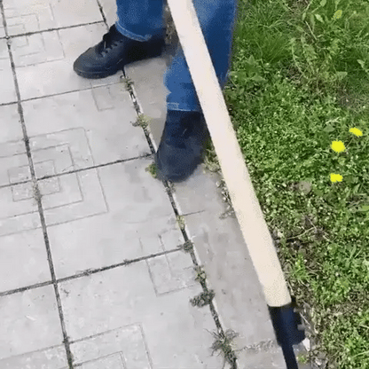 Onkruidverwijderaar – Stalen handgreep – Wieltjes – Voor opritten en tuinen