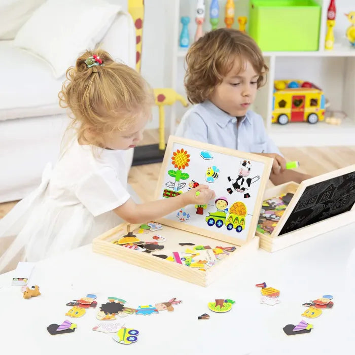 Tekenbord en Magnetische Puzzel – 2-in-1 Educatief Speelgoed – Voor Kinderen