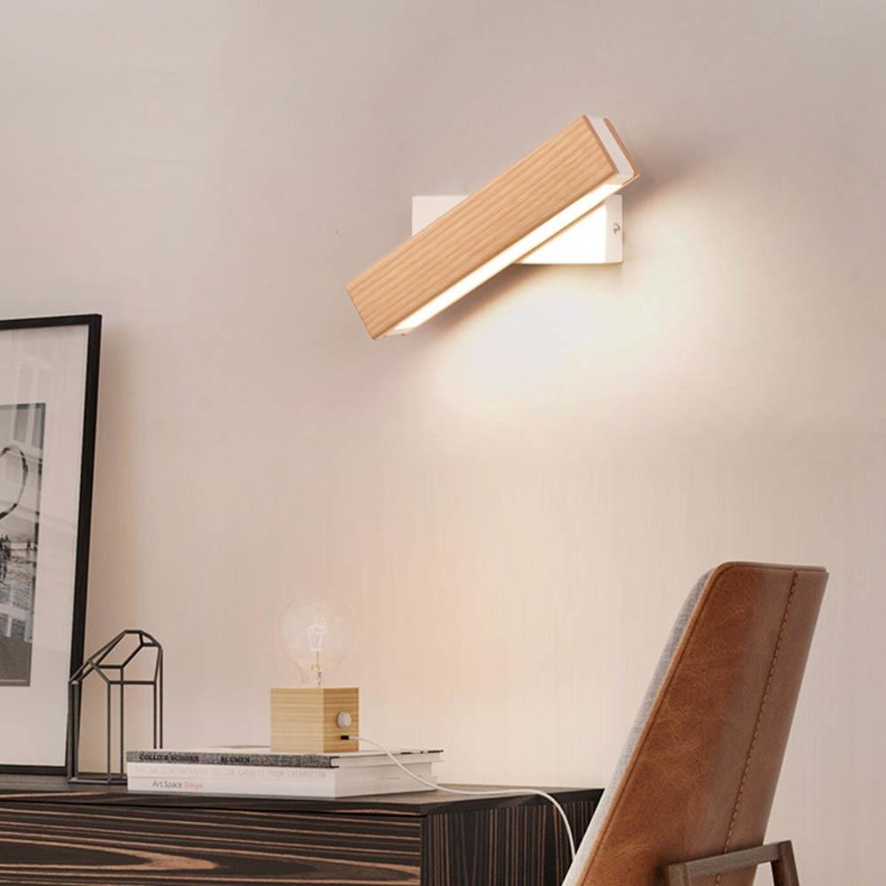 Wandlamp – Houten afwerking – Moderne stijl – Voor slaapkamer en woonkamer