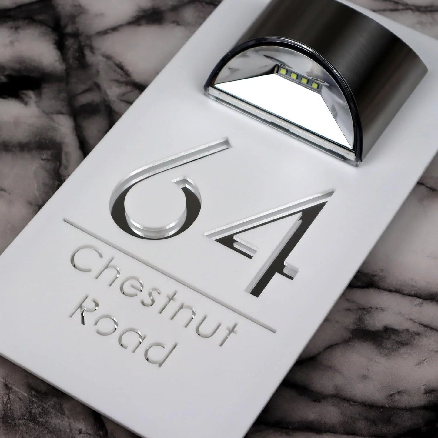 Adresbord met verlichting – Gepersonaliseerd – Zonne energie – Voor buitengebruik zonder kabels