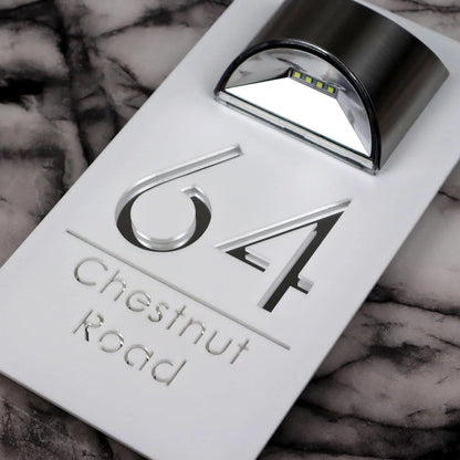 Adresbord met verlichting – Gepersonaliseerd – Zonne energie – Voor buitengebruik zonder kabels