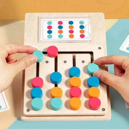 Houten Dot Matching Spel – Voor Kinderen – Met Kaarten en Kleurige Dots