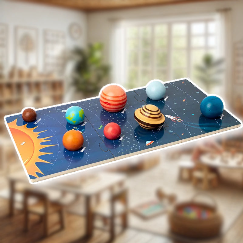 Houten Planeet Puzzel – Voor Kinderen – Zonnestelsel Puzzelspel