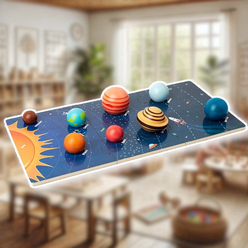 Houten Planeet Puzzel – Voor Kinderen – Zonnestelsel Puzzelspel