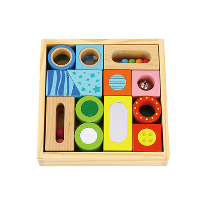 Houten Puzzel Spel – Voor Kinderen – Met Kleurrijke Vormen en Gevoelige Puzzels